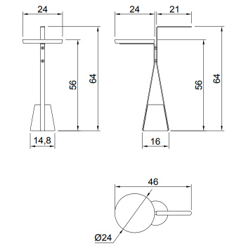 Полотенцедержатель напольный Antonio Lupi Halo 46х24х64см., база из мрамора Carrara satinato, столешн белая из Flumood, структ Veneziano goffrato А0002457892