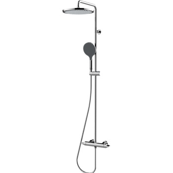 Bossini Apice Стойка для душа с однорычажным смесителем, верхним душем Ø280 мм., ручным душем