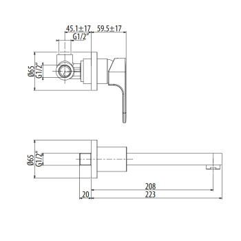 Смеситель для раковины встраиваемый Gattoni H2omix1000 1037/10C0 хром