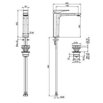 Смеситель для раковины Fima Carlo Frattini Zeta F3961LNNS.1 черный