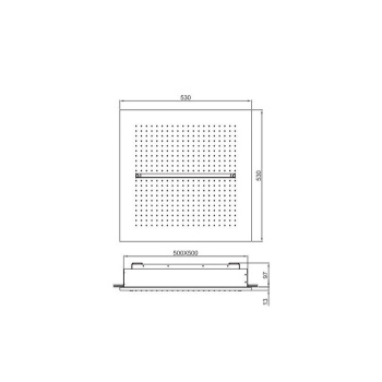Верхний душ Fantini Acqua Zone 530х530, потолочный, ,Дождь, Ливень, Matt Copper PVD 75 P9 C032