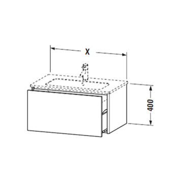 Duravit XSquare База под раковину 1010х478х400 мм, с 1 выдв ящик, Цвет белый глянц.(для 233610)