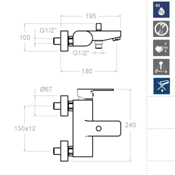 Смеситель для ванны Ramonsoler RS-Q 9305S-60