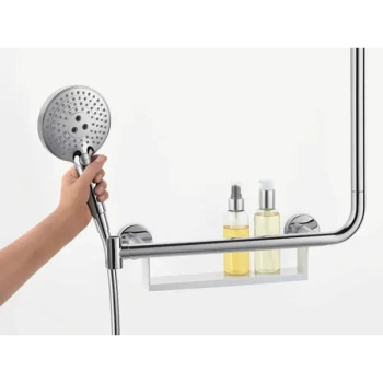 Hansgrohe 26 404 400 Raindance Select S Душевой гарнитур H=1100 мм, Ø120 мм, 3 реж., с полочкой, правый