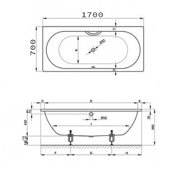 Стальная ванна Bette Starlet 170x70 1730-000