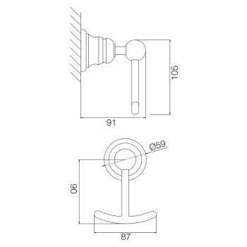 Крючок двойной Fima Carlo Frattini Victory бронза F6064/2BR