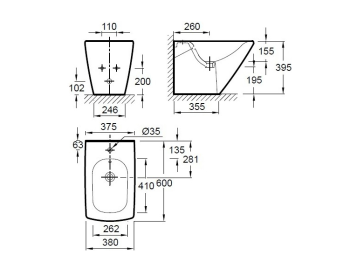 Напольное биде Jacob Delafon Escale E1293-00