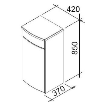 Тумба Ravak напольная Ravak PS Praktik, Rosa L оникс/белая X000000319