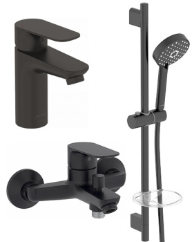 Комплект смесителей Jacob Delafon Oscar E29845RU-BL, черный матовый черный