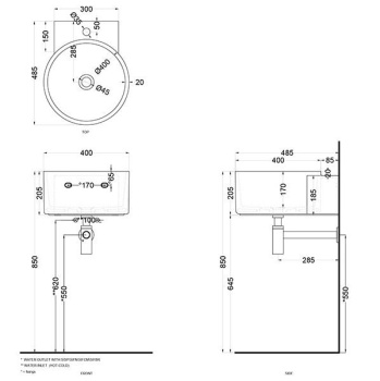 Раковина подвесная Cielo Sella SELS AN 40 см коричневый