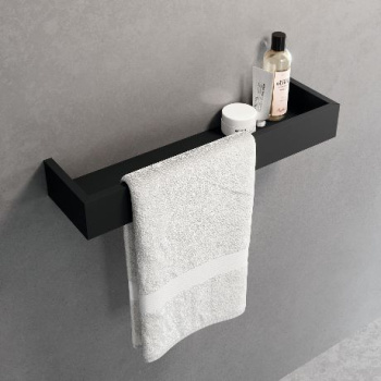 Полка с полотенцедержателем 45 см Novellini Frame R90AKFMPS45-B, цвет Silver