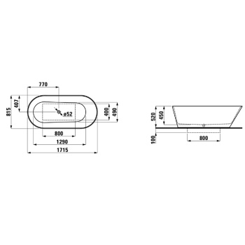 Ванна из искусственного камня Laufen Kartel 171.5x81.5 2.2633.2.000.000.1