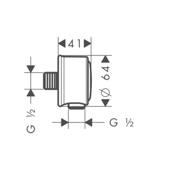 Шланговое подсоединение Hansgrohe MONTREUX /16884000/ хром 16884000