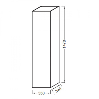 Шкаф-пенал Jacob Delafon Soprano EB984-M43 матовый аквамарин