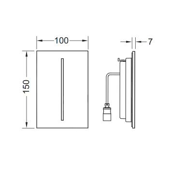TECEfilo Urinal Лицевая панель, стекло черное (без картриджа 9242091/9242092)