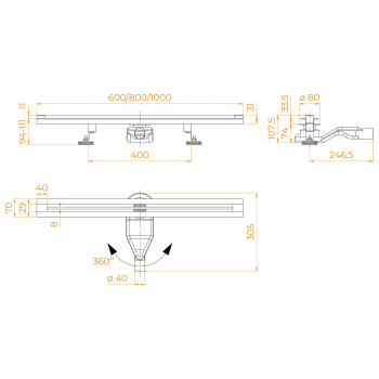 Душевой трап RGW SDR SDR-50Gr щелевая 1000 мм серый 76215010-10