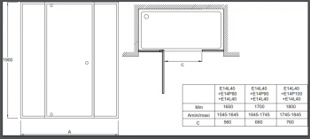 Душевая дверь 90x190 Jacob Delafon Serenity E14P90-GA