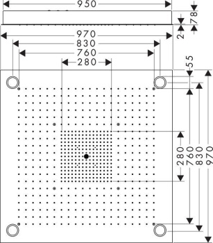 Axor ShowerHeaven Верхний душ ShowerHeaven 970x970 мм, сподсветкой, &frac34;&rsquo;, нерж.сталь