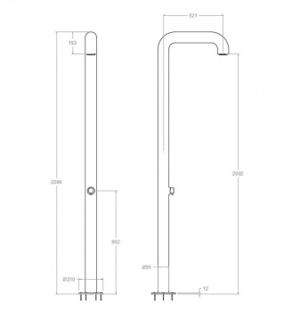 Уличный душ Ramonsoler нержавеющая сталь COLEX1