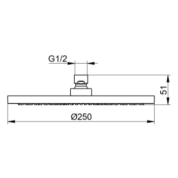 Верхний душ Keuco 59886370201 черный матовый