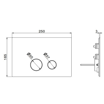 Клавиша смыва для унитаза Newform Xt двойная, для систем инсталляций GEBERIT SIGMA 8 & SIGMA 12, хром 883.21.018