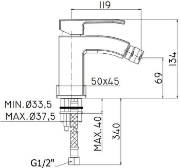 Смеситель для биде Paffoni Level LES13,1CR