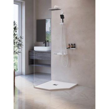 Душевой поддон трапеция RGW Stone Tray ST/T-W белый 1000x1000 мм 16155100-00