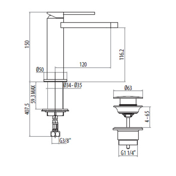 Смеситель для раковины Gattoni Color 150 8042/80CO хром