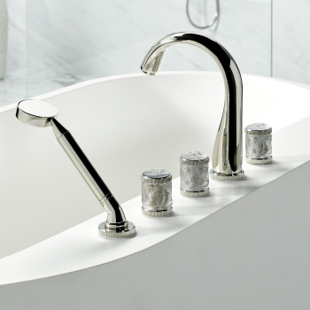 Смеситель на борт ванны THG Hirondelles Platinum Stamped A4K-B01-1132SG polished nickel