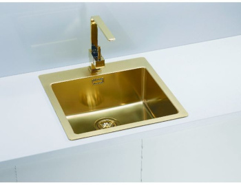 Мойка PURE MONARCH 30 GOLD-90 FS 515X525 в компл. с выпуском без сифона,