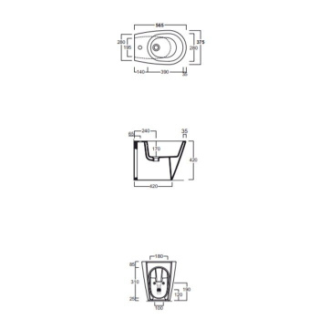 Напольное биде Simas Gambassi GA04bi*1 белый