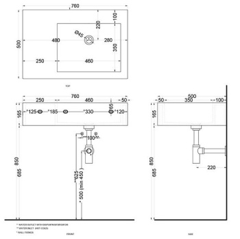 Раковина накладная Cielo I Narcisi NALAMDXSF CO 76 см правая красный