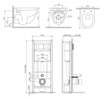 Чаша унитаза-компакта Jacob Delafon Ove 19974W-00