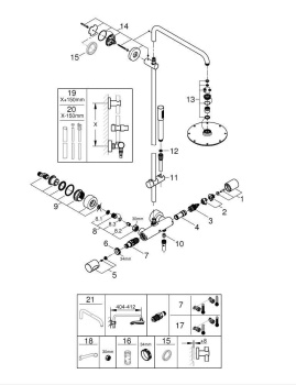 Душевая система GROHE Rainshower 210 с термостатическим смесителем, хром 27032001