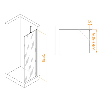 Душевая перегородка RGW Walk In WA-110 неподвижная 140 см 351011014-31