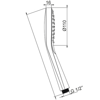 Лейка душевая ручная Sense Almar 110 с одним типом струи, черный металл брашированный pvd E082101.AB