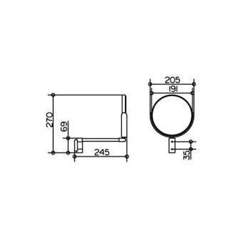 Косметическое зеркало Keuco Plan 21 17649170000 двустороннее, увеличение x2,5, алюминий