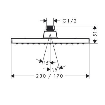 Верхний душ hansgrohe Vernis Shape 230 1jet 26281000, хром