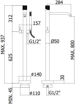 Смеситель для ванны с душем Paffoni Jo JO032CR