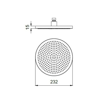 Верхний душ Almar Velvet 232*232 (без держателя) с функцией Velvet Rain, high brass pvd E044292.HB