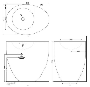 Раковина напольная Cielo Le Giare LGFREESF CA 88 см коричневый