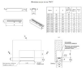 Паровой камин Airtone MISTY VSFB2250, 225х22.7х17.8