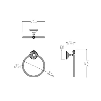 Полотенцедержатель кольцо Devon&Devon Diamond хром WHD507CR