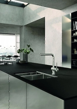 Смеситель KLUDI L STEEL 45851F877 для кухни с выдвижным изливом