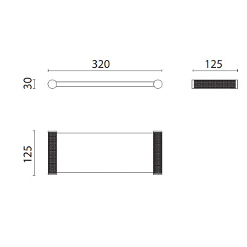 Лоток стеклянный Oasis Defile 320х125х30 настольный, хром 0AGD028CR