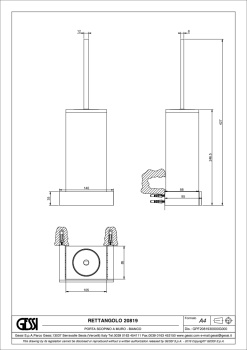 Ершик для унитаза Gessi Rettangolo 20819.706 Black Metal PVD