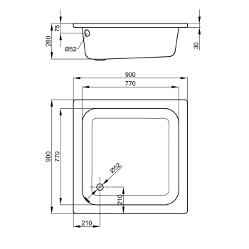 Душевой поддон Bette Delta 90х90 см 5910-000