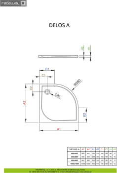 Душевой поддон Radaway Delos A850 850 SDA8585-01