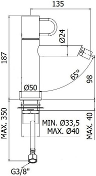 Смеситель для биде Paffoni Joker JK13,1NO