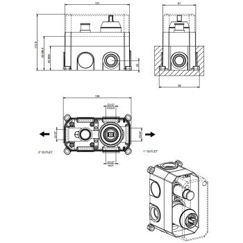 Скртая часть смесителя Gessi Emporio Via manzoni 38669.299 Matte Black